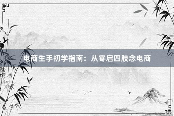 电商生手初学指南：从零启四肢念电商