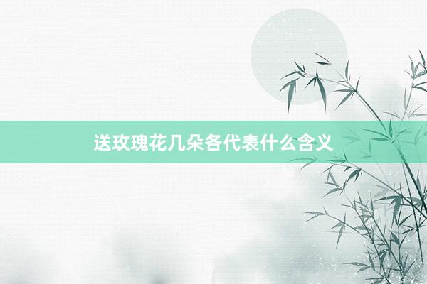 送玫瑰花几朵各代表什么含义
